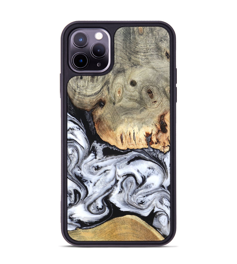 iPhone 11 Pro Max Wood Phone Case - Faye (Black & White, 820197)