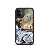 iPhone 12 mini Wood Phone Case - Faye (Black & White, 820197)