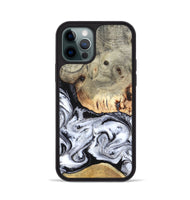 iPhone 12 Pro Wood Phone Case - Faye (Black & White, 820197)