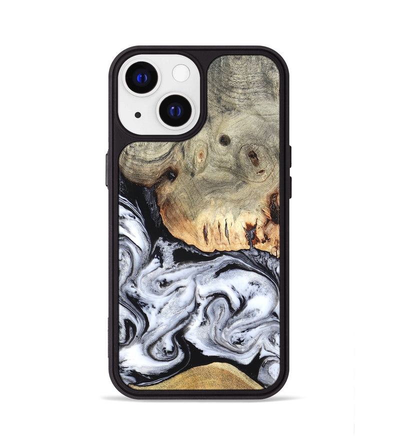 iPhone 13 Wood Phone Case - Faye (Black & White, 820197)