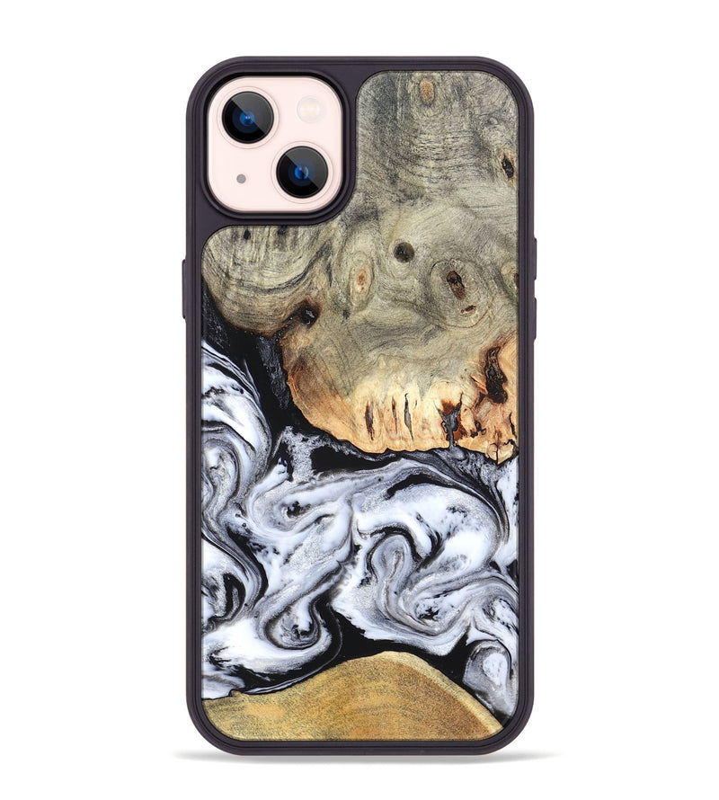 iPhone 14 Plus Wood Phone Case - Faye (Black & White, 820197)