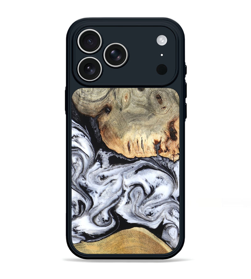 iPhone 17 Pro Max Wood Phone Case - Faye (Black & White, 820197)