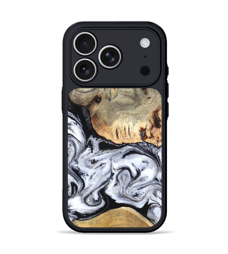 iPhone 17 Pro Wood Phone Case - Faye (Black & White, 820197)