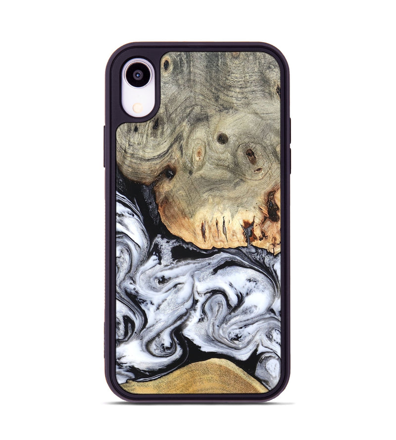 iPhone Xr Wood Phone Case - Faye (Black & White, 820197)