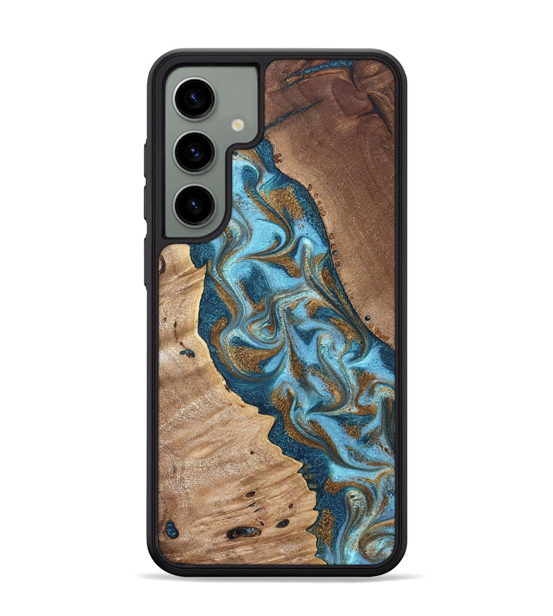 Galaxy S24 Plus Wood Phone Case - Bobbie (Teal & Gold, 820198)