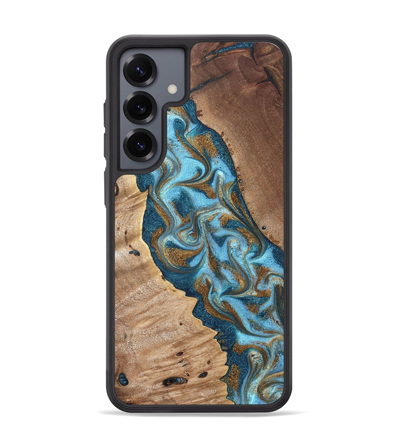 Galaxy S25 Plus Wood Phone Case - Bobbie (Teal & Gold, 820198)