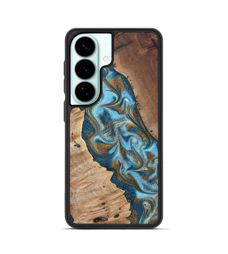 Galaxy S26 Wood Phone Case - Bobbie (Teal & Gold, 820198)