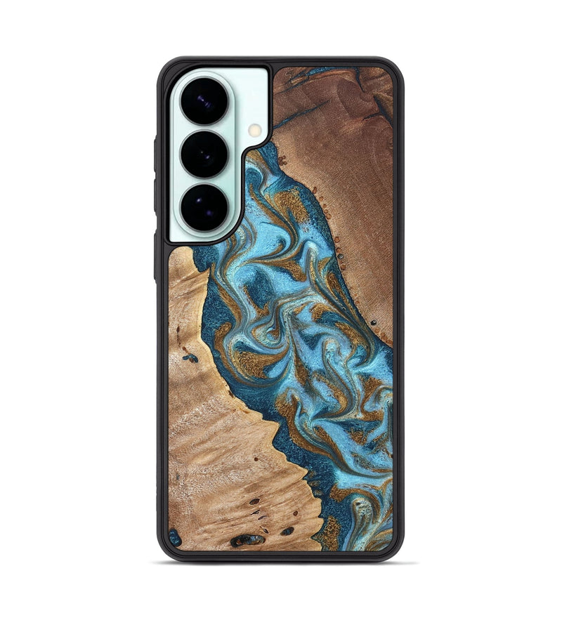 Galaxy S26 Plus Wood Phone Case - Bobbie (Teal & Gold, 820198)