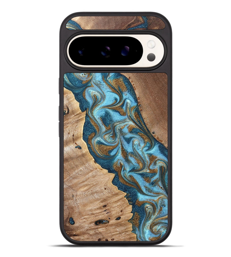 Pixel 9 Pro XL Wood Phone Case - Bobbie (Teal & Gold, 820198)