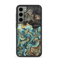 Galaxy S23 Plus Wood Phone Case - Shmuel (Teal & Gold, 820199)