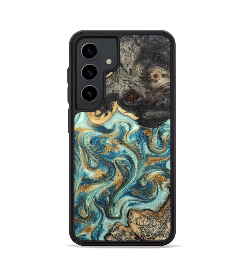 Galaxy S24 Wood Phone Case - Shmuel (Teal & Gold, 820199)