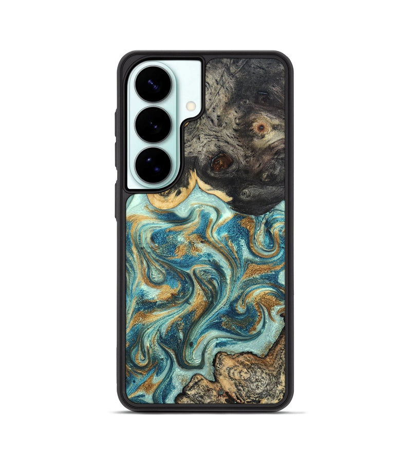 Galaxy S26 Wood Phone Case - Shmuel (Teal & Gold, 820199)