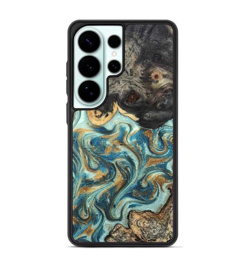 Galaxy S26 Ultra Wood Phone Case - Shmuel (Teal & Gold, 820199)