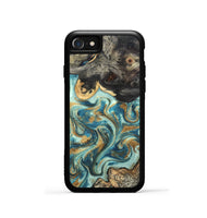 iPhone SE Wood Phone Case - Shmuel (Teal & Gold, 820199)