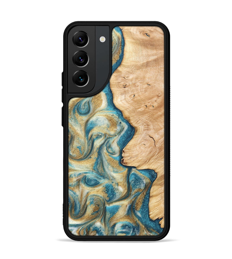 Galaxy S22 Plus Wood Phone Case - Damion (Teal & Gold, 820200)