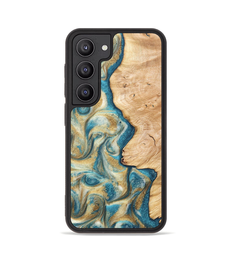 Galaxy S23 Wood Phone Case - Damion (Teal & Gold, 820200)