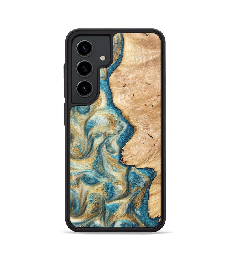 Galaxy S24 Wood Phone Case - Damion (Teal & Gold, 820200)