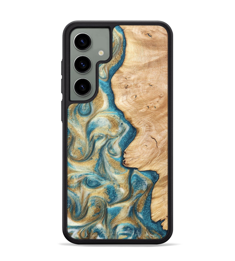 Galaxy S24 Plus Wood Phone Case - Damion (Teal & Gold, 820200)