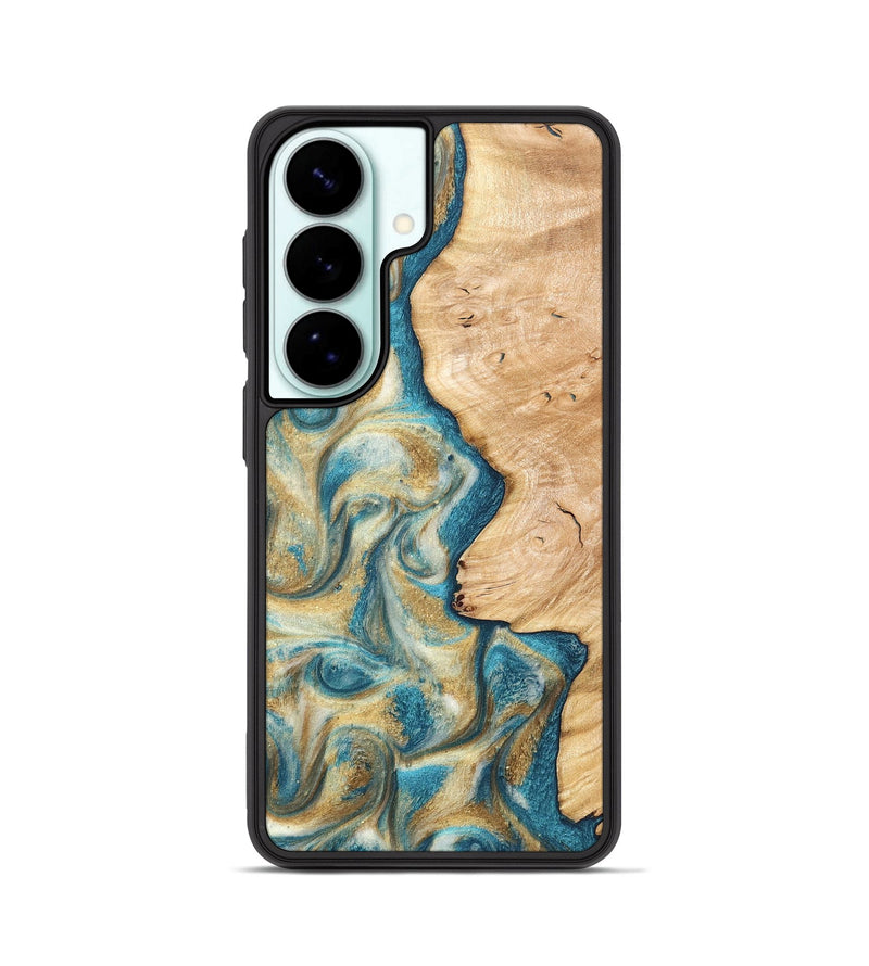 Galaxy S26 Wood Phone Case - Damion (Teal & Gold, 820200)