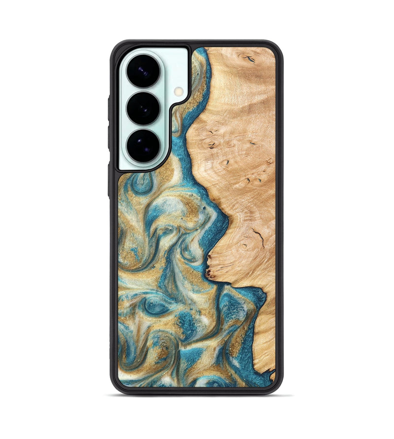 Galaxy S26 Plus Wood Phone Case - Damion (Teal & Gold, 820200)