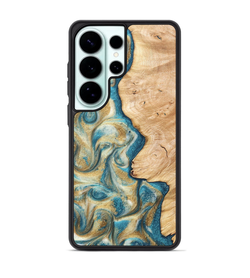 Galaxy S26 Ultra Wood Phone Case - Damion (Teal & Gold, 820200)
