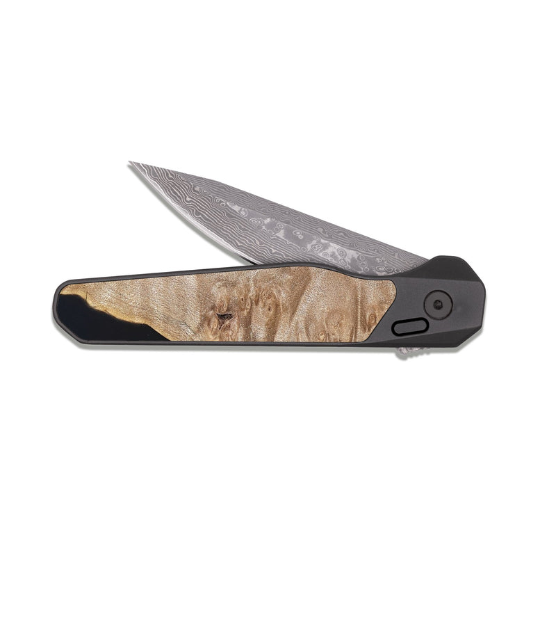 EDC Dark Damascus Wood Pocket Knife - Aldo (Wood Burl, 820201)