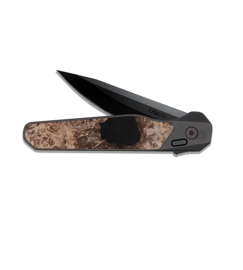 EDC Dark Slate Wood Pocket Knife - Aila (Wood Burl, 820203)
