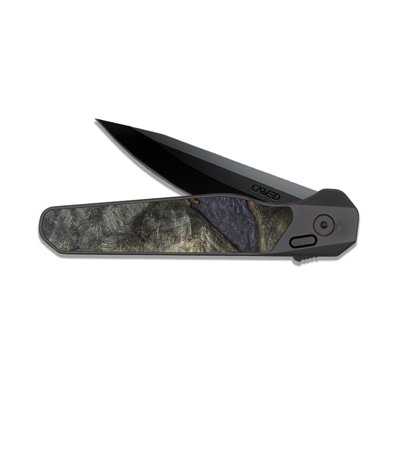 EDC Dark Slate Wood Pocket Knife - Darrell (Wood Burl, 820205)