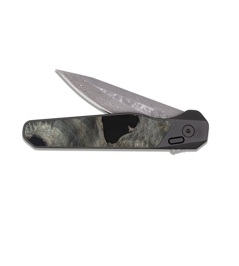 EDC Dark Damascus Wood Pocket Knife - Denisse (Wood Burl, 820208)