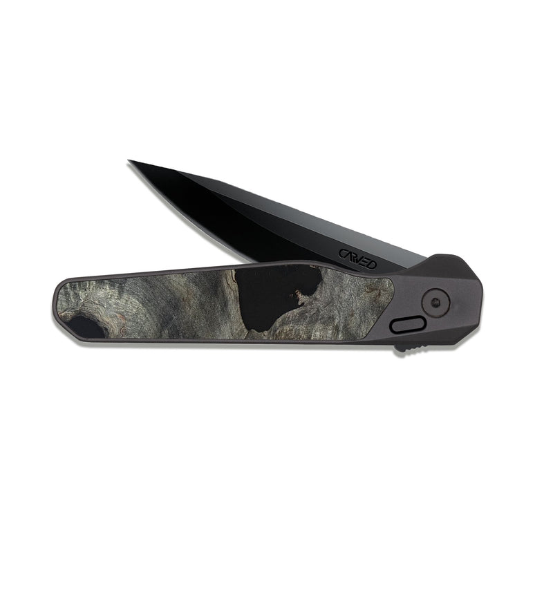 EDC Dark Slate Wood Pocket Knife - Denisse (Wood Burl, 820208)