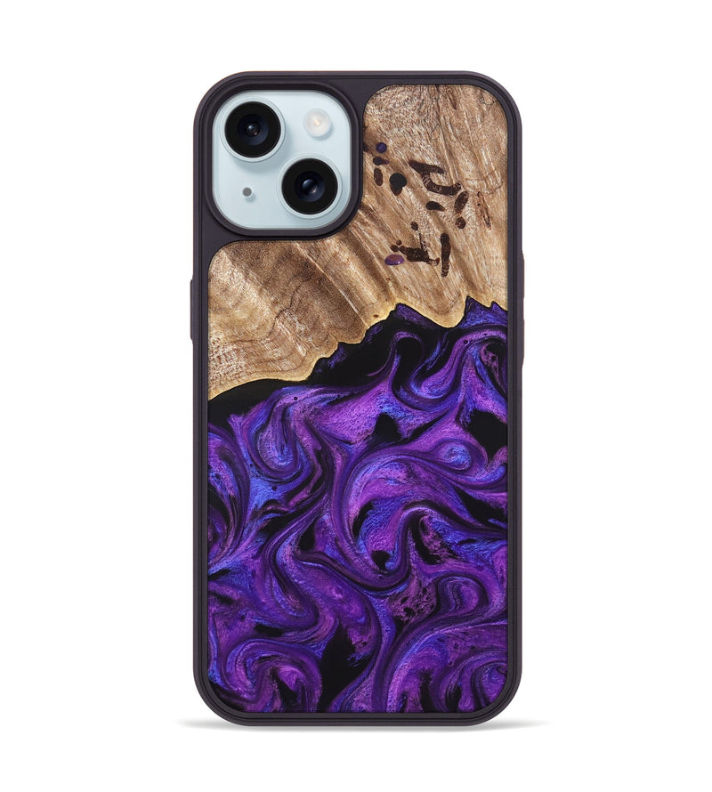 iPhone 15 Wood Phone Case - Sanford (Purple, 820209)
