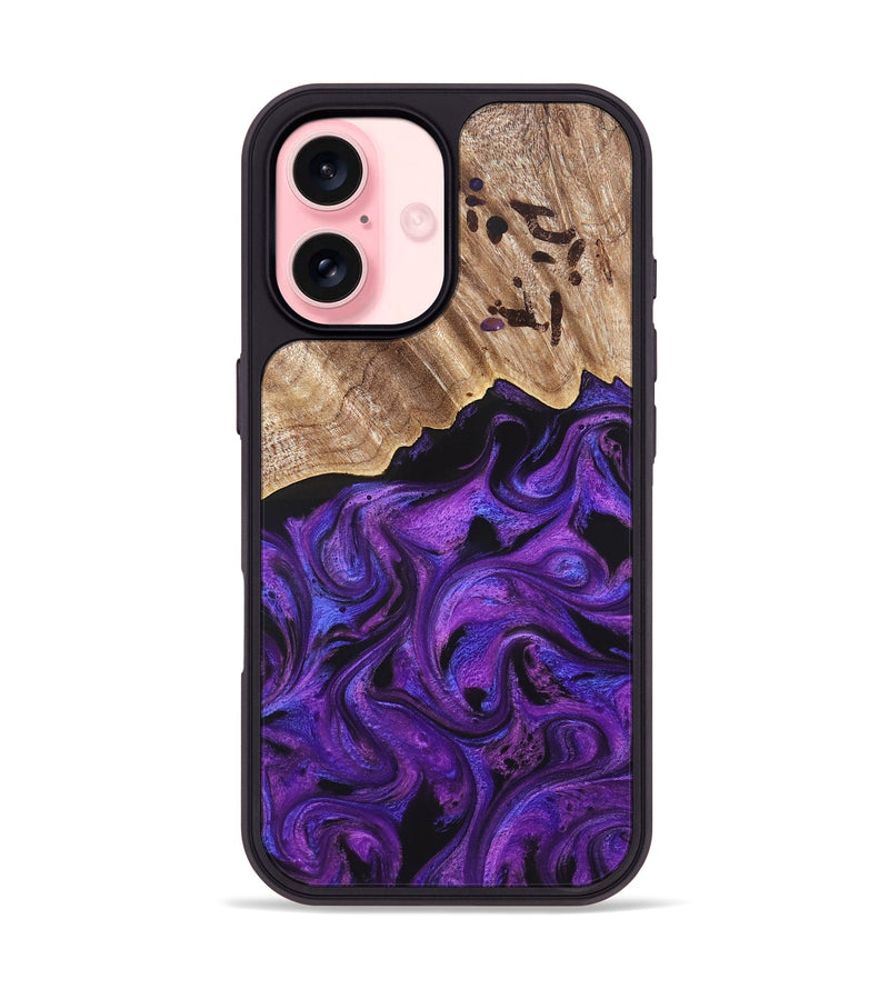 iPhone 16 Wood Phone Case - Sanford (Purple, 820209)