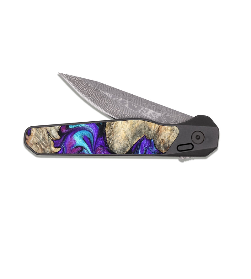 EDC Dark Damascus Wood Pocket Knife - Felipe (Purple, 820210)