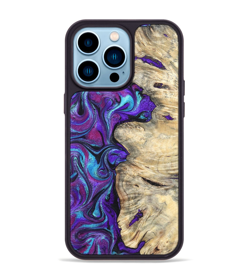 iPhone 14 Pro Max Wood Phone Case - Felipe (Purple, 820210)