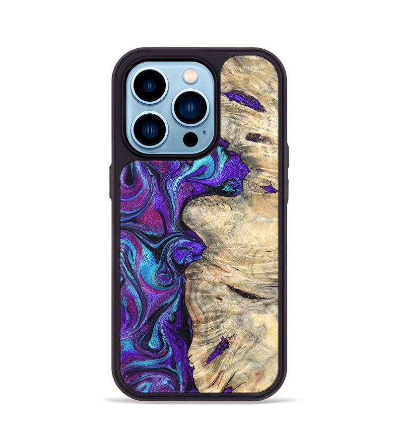 iPhone 14 Pro Wood Phone Case - Felipe (Purple, 820210)