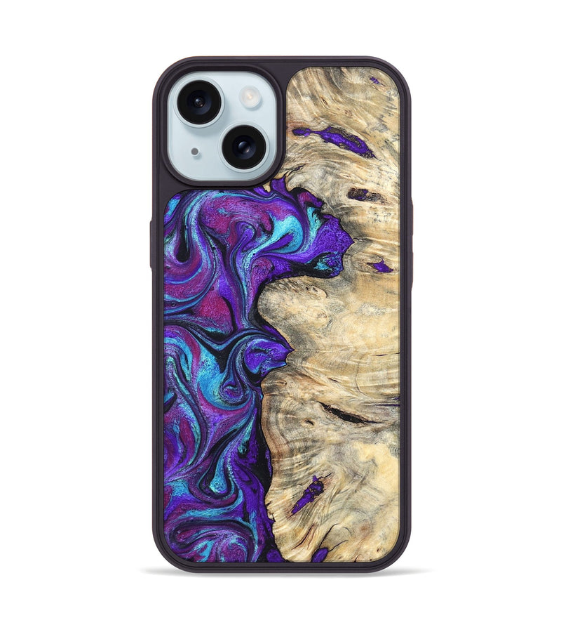 iPhone 15 Wood Phone Case - Felipe (Purple, 820210)