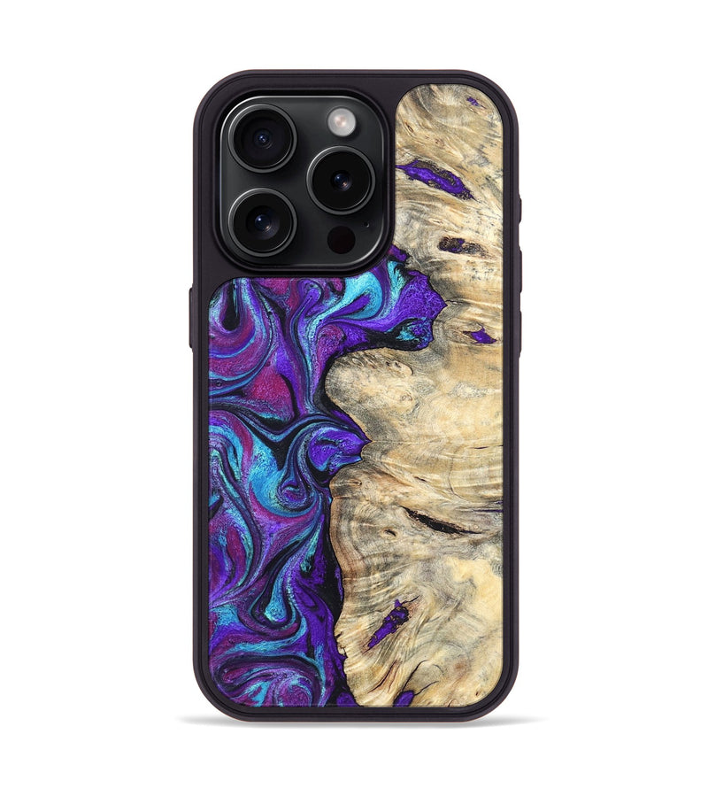 iPhone 15 Pro Wood Phone Case - Felipe (Purple, 820210)