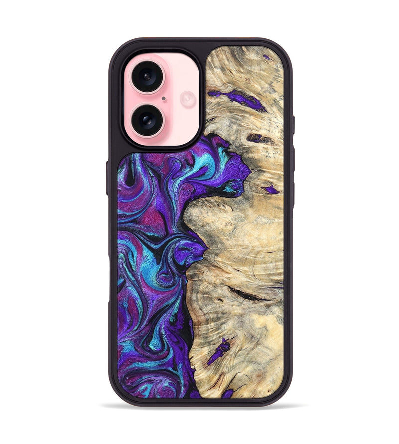 iPhone 16 Wood Phone Case - Felipe (Purple, 820210)