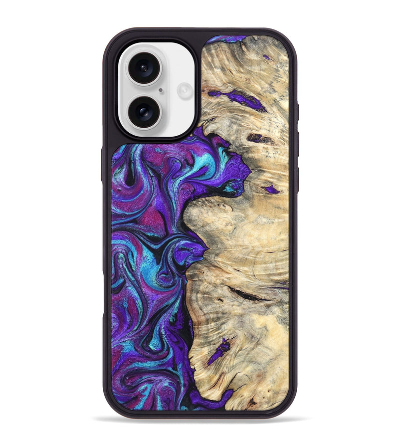 iPhone 16 Plus Wood Phone Case - Felipe (Purple, 820210)