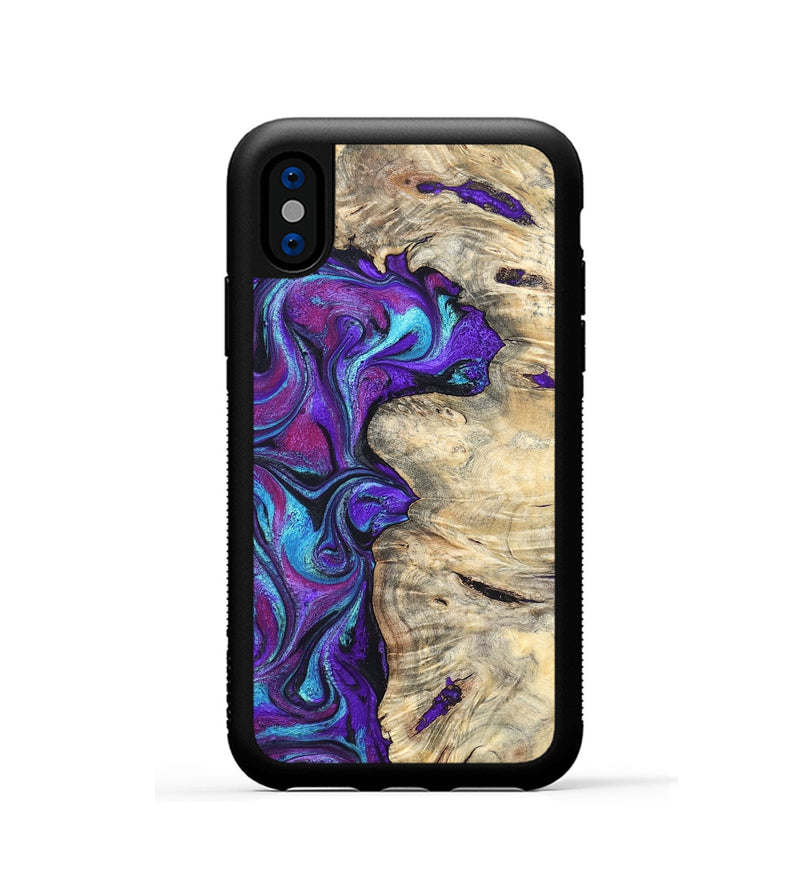 iPhone Xs Wood Phone Case - Felipe (Purple, 820210)