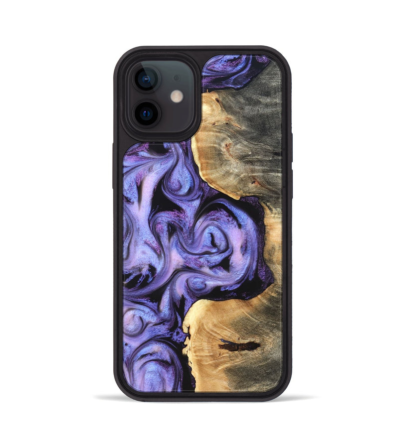 iPhone 12 Wood Phone Case - Saundra (Purple, 820211)