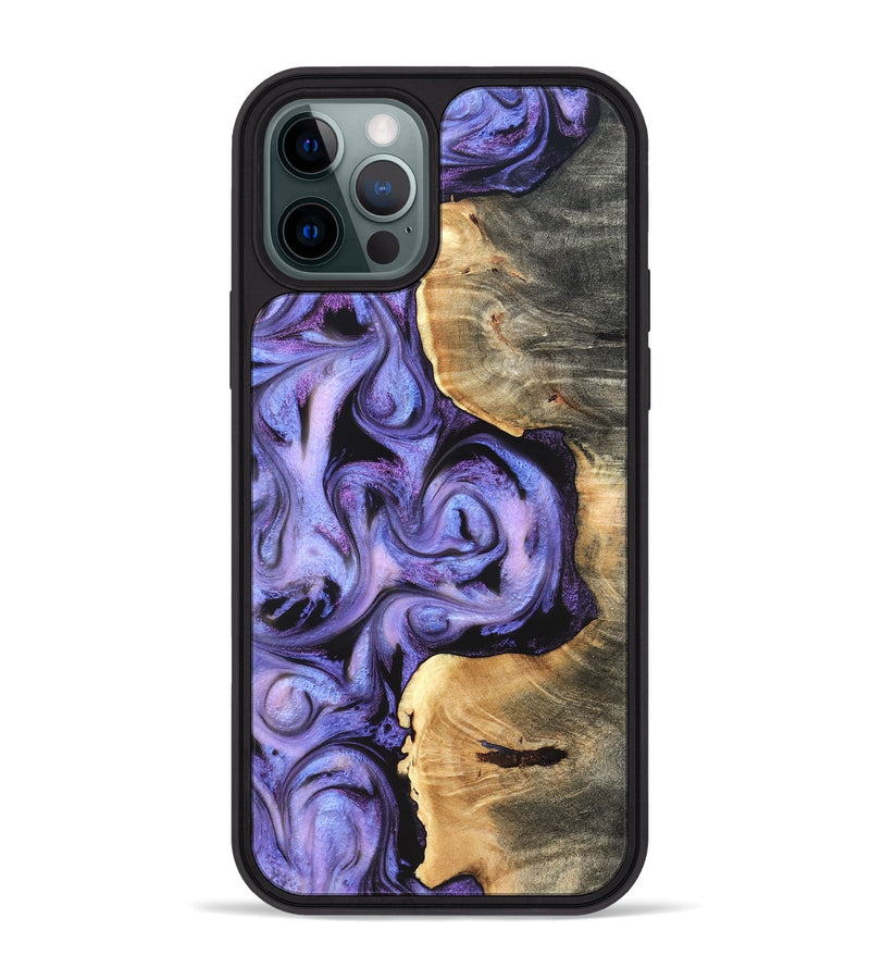 iPhone 12 Pro Max Wood Phone Case - Saundra (Purple, 820211)