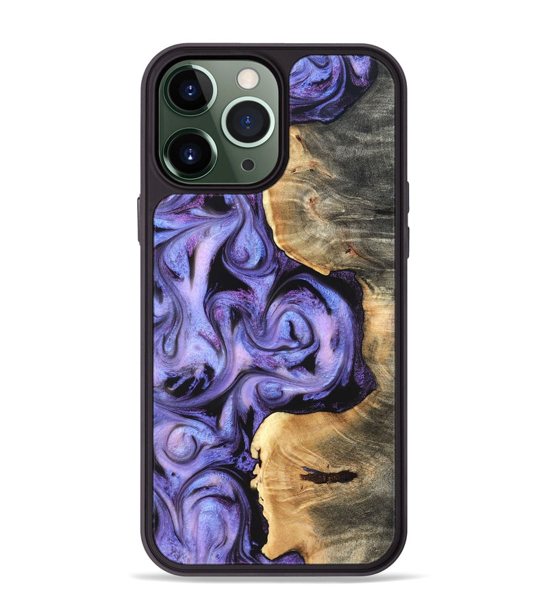 iPhone 13 Pro Max Wood Phone Case - Saundra (Purple, 820211)