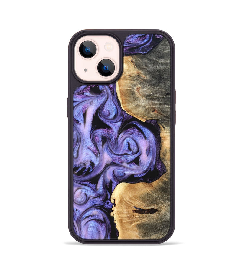 iPhone 14 Wood Phone Case - Saundra (Purple, 820211)