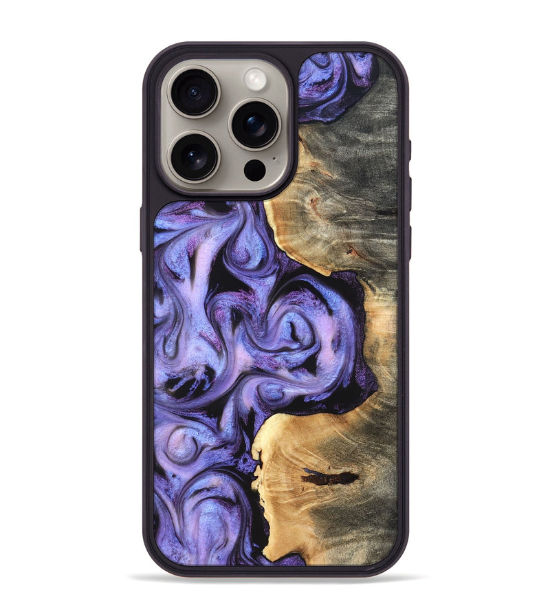 iPhone 15 Pro Max Wood Phone Case - Saundra (Purple, 820211)