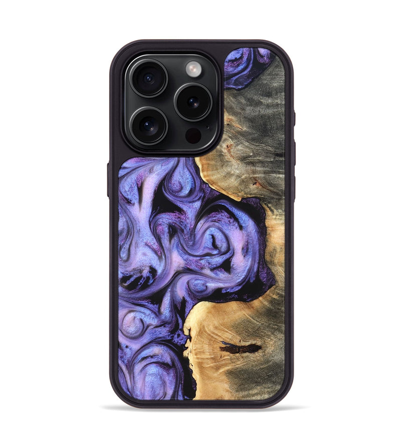 iPhone 15 Pro Wood Phone Case - Saundra (Purple, 820211)
