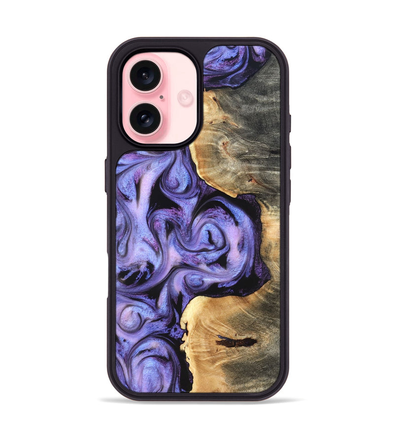 iPhone 16 Wood Phone Case - Saundra (Purple, 820211)