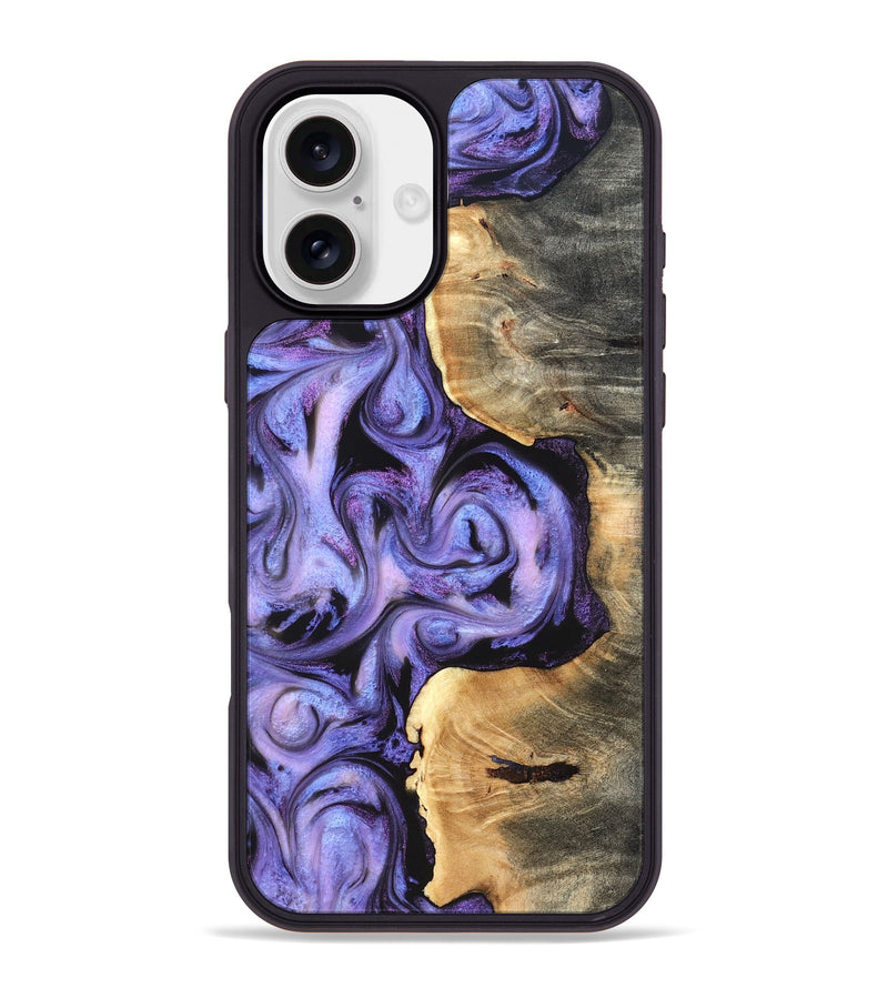 iPhone 16 Plus Wood Phone Case - Saundra (Purple, 820211)