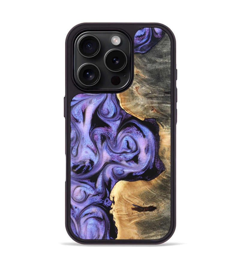 iPhone 16 Pro Wood Phone Case - Saundra (Purple, 820211)