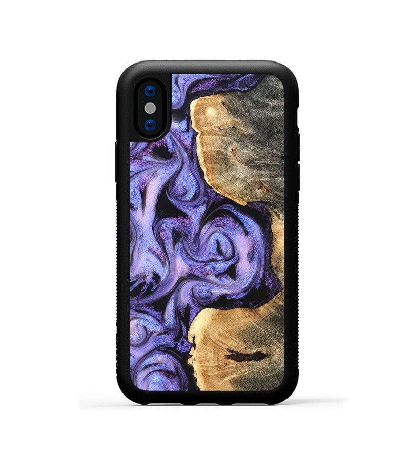 iPhone Xs Wood Phone Case - Saundra (Purple, 820211)